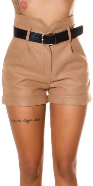 paperpag shorts with pockets and belt Brown